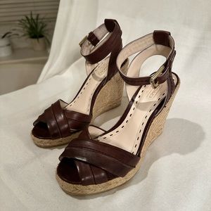 COACH Wedge Sandals in Chocolate Brown size 8 New